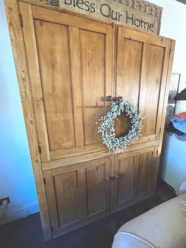 Antique pine double larder - antique, larder/