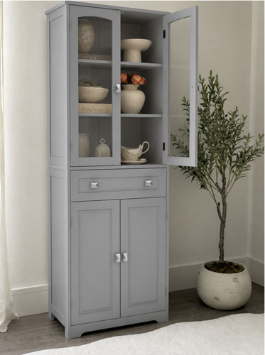 Grey kitchen cabinet tall - kitchen,