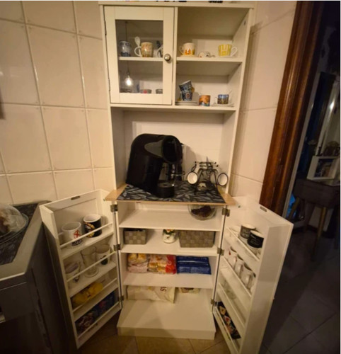 White kitchen pantry cupboard - white,